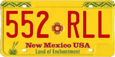 NM license plate 552RLL