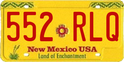 NM license plate 552RLQ