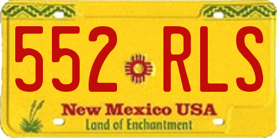 NM license plate 552RLS