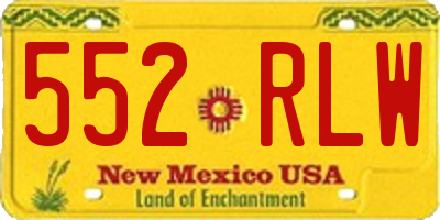 NM license plate 552RLW