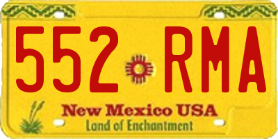 NM license plate 552RMA