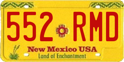 NM license plate 552RMD