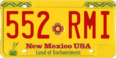 NM license plate 552RMI