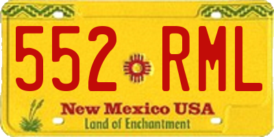 NM license plate 552RML
