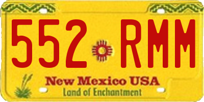 NM license plate 552RMM