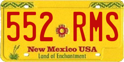 NM license plate 552RMS