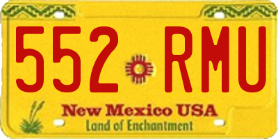 NM license plate 552RMU