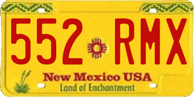 NM license plate 552RMX