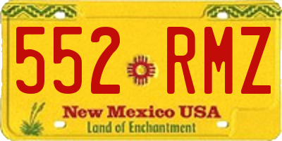 NM license plate 552RMZ