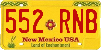 NM license plate 552RNB