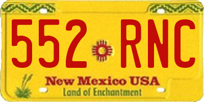 NM license plate 552RNC