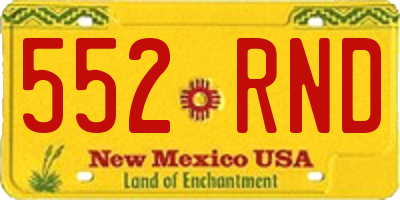 NM license plate 552RND