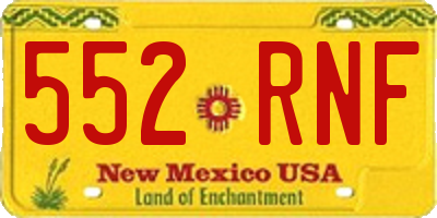NM license plate 552RNF
