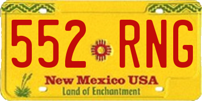 NM license plate 552RNG
