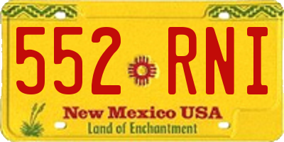 NM license plate 552RNI