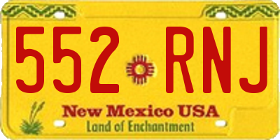 NM license plate 552RNJ