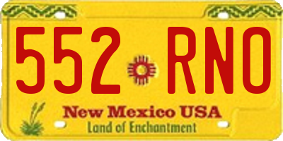 NM license plate 552RNO