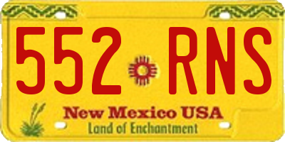 NM license plate 552RNS
