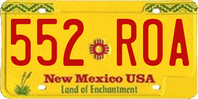 NM license plate 552ROA