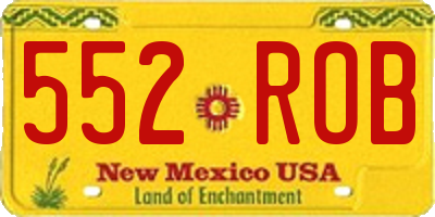NM license plate 552ROB