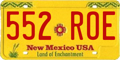 NM license plate 552ROE