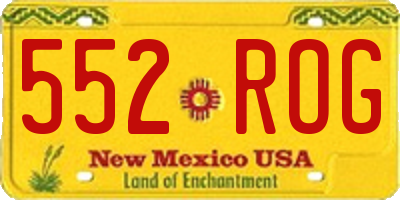 NM license plate 552ROG