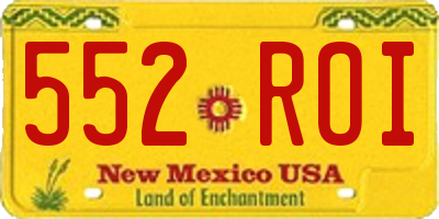 NM license plate 552ROI