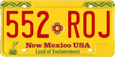 NM license plate 552ROJ