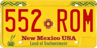 NM license plate 552ROM