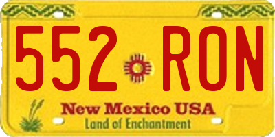 NM license plate 552RON