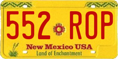 NM license plate 552ROP