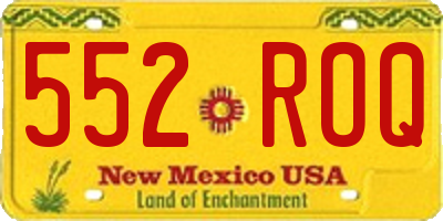 NM license plate 552ROQ