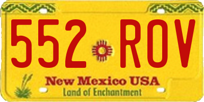 NM license plate 552ROV