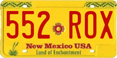 NM license plate 552ROX