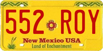NM license plate 552ROY