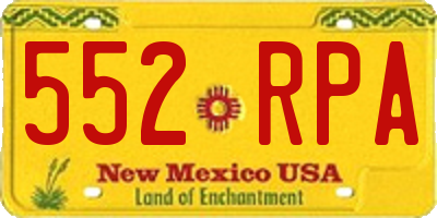 NM license plate 552RPA