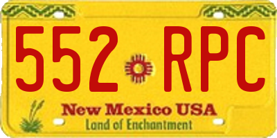 NM license plate 552RPC