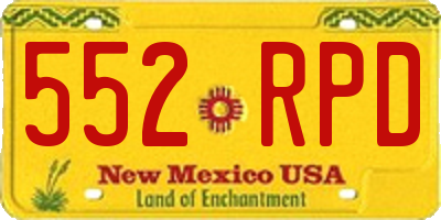 NM license plate 552RPD