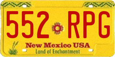 NM license plate 552RPG