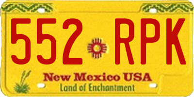 NM license plate 552RPK
