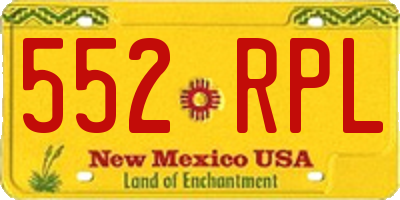 NM license plate 552RPL