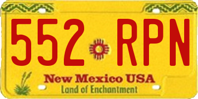 NM license plate 552RPN