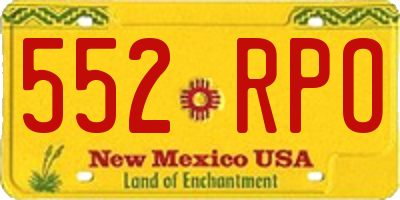 NM license plate 552RPO