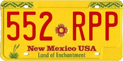 NM license plate 552RPP