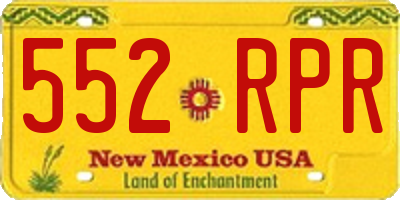 NM license plate 552RPR