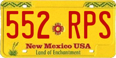 NM license plate 552RPS