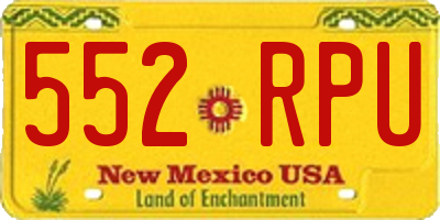 NM license plate 552RPU