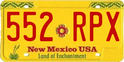NM license plate 552RPX
