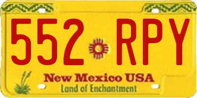 NM license plate 552RPY