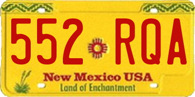 NM license plate 552RQA